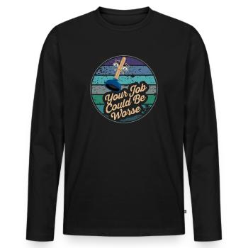 Votre travail pourrait être pire Papier toilette Lieu de travail - T-shirt manches longues Premium bio Homme - noir - Devant - Nico (187cm)