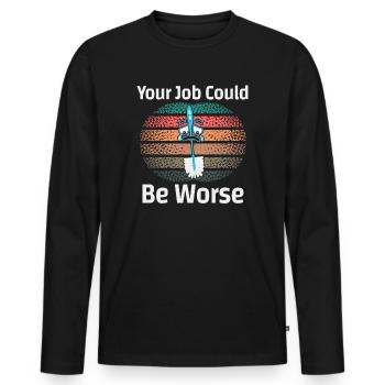 Votre travail pourrait être pire Papier toilette Lieu de travail - T-shirt manches longues Premium bio Homme - noir - Devant - Nico (187cm)