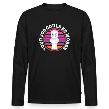 Votre travail pourrait être pire Papier toilette Lieu de travail - T-shirt manches longues Premium bio Homme - noir - Devant - Nico (187cm)