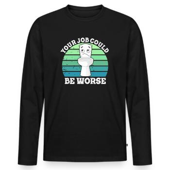 Votre travail pourrait être pire Papier toilette Lieu de travail - T-shirt manches longues Premium bio Homme - noir - Devant - Nico (187cm)