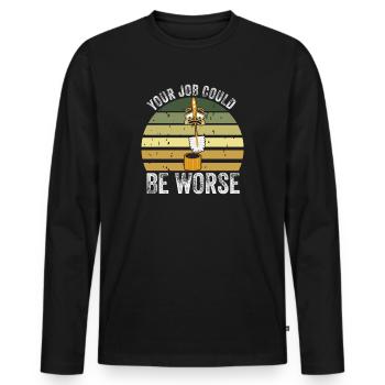 Votre travail pourrait être pire Papier toilette Lieu de travail - T-shirt manches longues Premium bio Homme - noir - Devant - Nico (187cm)