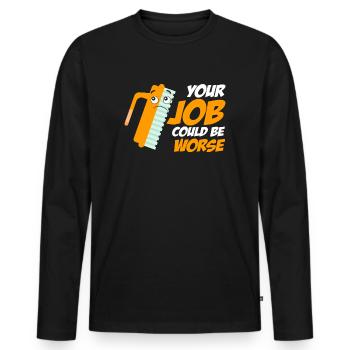 Votre travail pourrait être pire Papier toilette Lieu de travail - T-shirt manches longues Premium bio Homme - noir - Devant - Nico (187cm)