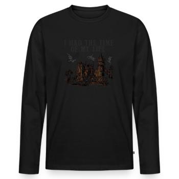 I Had The Time Of My Life Fighting Dragons - Men's Premium Organic Long Sleeve Shirt - black - Front - Nico (187cm)