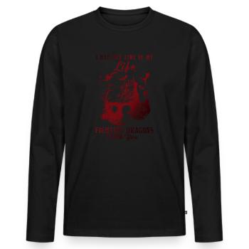 I Had The Time Of My Life Fighting Dragons - Men's Premium Organic Long Sleeve Shirt - black - Front - Nico (187cm)