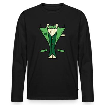 Leprechaun Tuxedo Patricks Day DIY Halloween irlandais - T-shirt manches longues Premium bio Homme - noir - Devant - Nico (187cm)