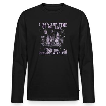 I Had The Time Of My Life Fighting Dragons - Men's Premium Organic Long Sleeve Shirt - black - Front - Nico (187cm)