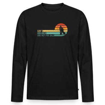 Gottes Kinder sind nicht käuflich zu erwerben - Männer Premium Bio Langarmshirt - Schwarz - Vorne - Nico (187cm)
