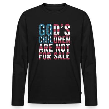 Gottes Kinder sind nicht käuflich zu erwerben - Männer Premium Bio Langarmshirt - Schwarz - Vorne - Nico (187cm)