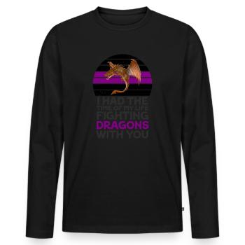 I Had The Time Of My Life Fighting Dragons - Men's Premium Organic Long Sleeve Shirt - black - Front - Nico (187cm)