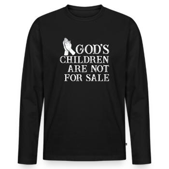 God's Children Are Not For Sale Christian Children - Men's Premium Organic Long Sleeve Shirt - black - Front - Nico (187cm)