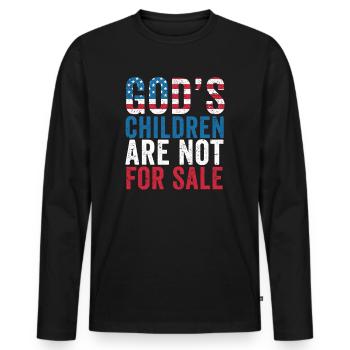 God's Children Are Not For Sale Christian Children - Men's Premium Organic Long Sleeve Shirt - black - Front - Nico (187cm)