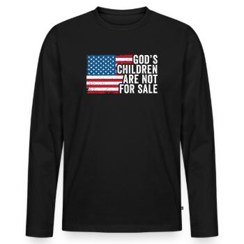 Les enfants de Dieu ne sont pas à vendre Enfants chrétiens - T-shirt manches longues Premium bio Homme - noir - Devant - Nico (187cm)