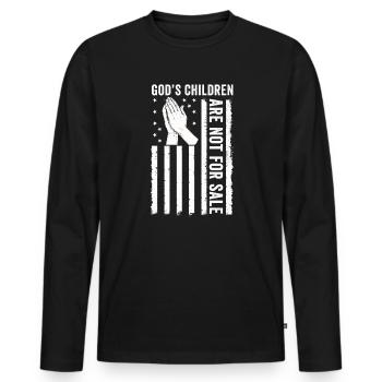 God's Children Are Not For Sale Christian Children - Men's Premium Organic Long Sleeve Shirt - black - Front - Nico (187cm)