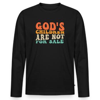 Gottes Kinder sind nicht käuflich zu erwerben - Männer Premium Bio Langarmshirt - Schwarz - Vorne - Nico (187cm)
