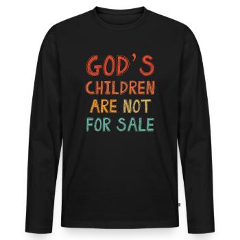 God's Children Are Not For Sale Christian Children - Men's Premium Organic Long Sleeve Shirt - black - Front - Nico (187cm)