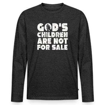 God's Children Are Not For Sale Christian Children - Men's Premium Organic Long Sleeve Shirt - heather anthracite - Front - Nico (187cm)