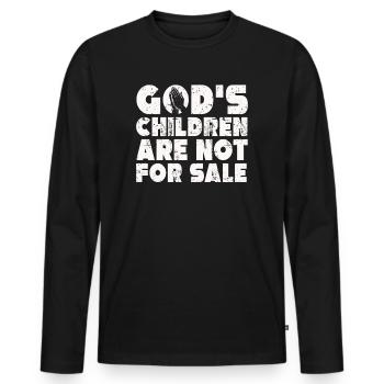 Les enfants de Dieu ne sont pas à vendre Enfants chrétiens - T-shirt manches longues Premium bio Homme - noir - Devant - Nico (187cm)