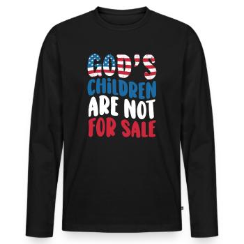 Gottes Kinder sind nicht käuflich zu erwerben - Männer Premium Bio Langarmshirt - Schwarz - Vorne - Nico (187cm)