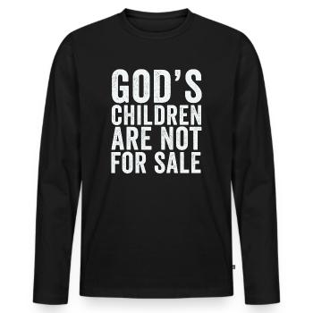 God's Children Are Not For Sale Christian Children - Men's Premium Organic Long Sleeve Shirt - black - Front - Nico (187cm)