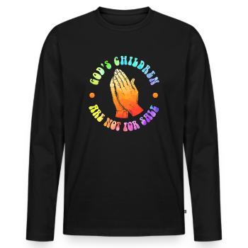 God's Children Are Not For Sale Christian Children - Men's Premium Organic Long Sleeve Shirt - black - Front - Nico (187cm)