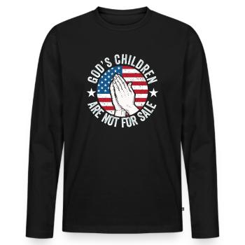 Les enfants de Dieu ne sont pas à vendre Enfants chrétiens - T-shirt manches longues Premium bio Homme - noir - Devant - Nico (187cm)