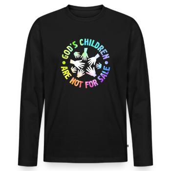 God's Children Are Not For Sale Christian Children - Men's Premium Organic Long Sleeve Shirt - black - Front - Nico (187cm)
