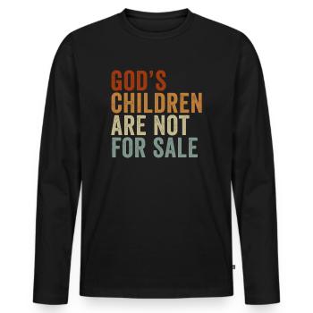 God's Children Are Not For Sale Christian Children - Men's Premium Organic Long Sleeve Shirt - black - Front - Nico (187cm)