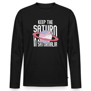 Saturnalia Keep Saturn In Ancient Roman Empire - Men's Premium Organic Long Sleeve Shirt - black - Front - Nico (187cm)