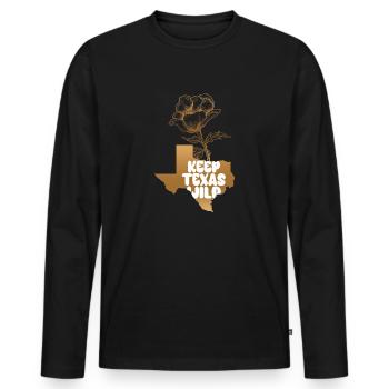 Wildflower Fields Wildflowers Bluebonnet Texas - Men's Premium Organic Long Sleeve Shirt - black - Front - Nico (187cm)