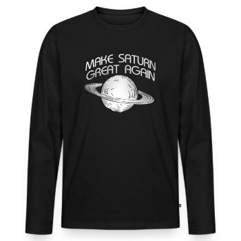 Saturn Space Planet Solar System Ancient Roman - Men's Premium Organic Long Sleeve Shirt - black - Front - Nico (187cm)