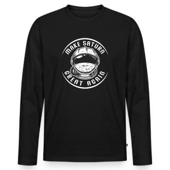 Saturn Space Planet Solar System Ancient Roman - Men's Premium Organic Long Sleeve Shirt - black - Front - Nico (187cm)