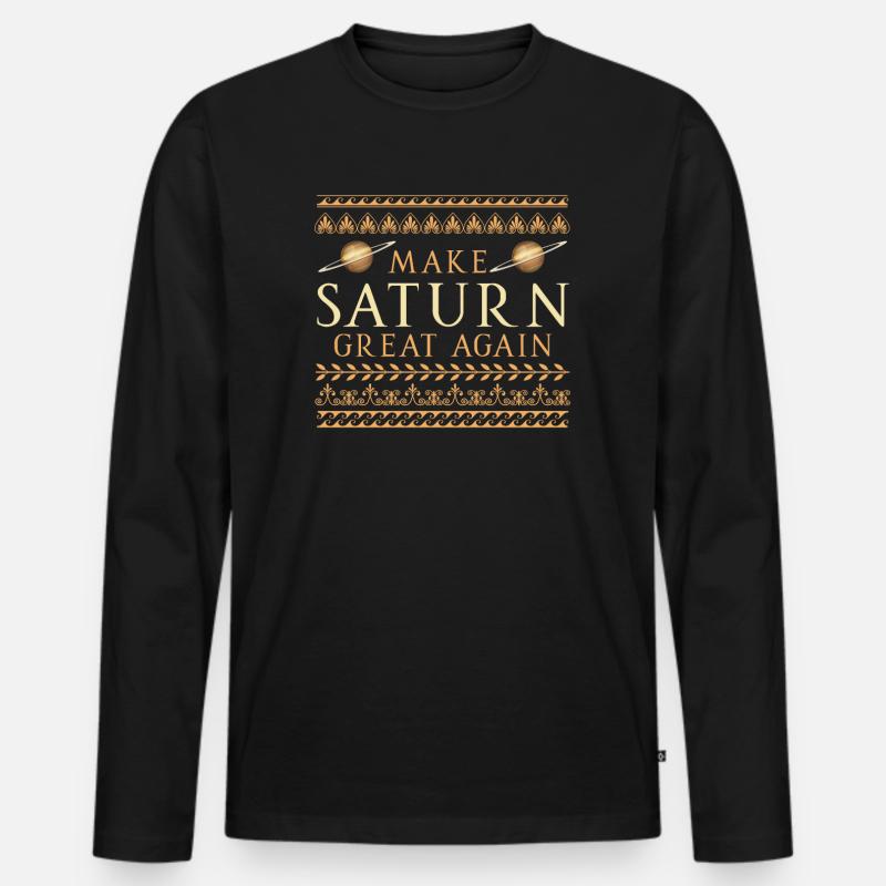 Saturn Raum Planet Sonnensystem Antike Römer - Männer Premium Bio Langarmshirt - Schwarz