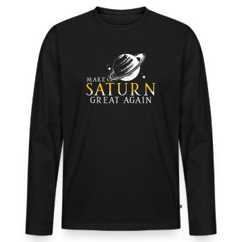 Saturn Space Planet Solar System Ancient Roman - Men's Premium Organic Long Sleeve Shirt - black - Front - Nico (187cm)