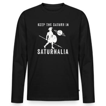 Saturnalia Keep Saturn In Ancient Roman Empire - Men's Premium Organic Long Sleeve Shirt - black - Front - Nico (187cm)