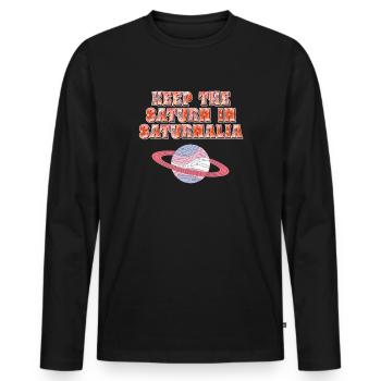Saturnalia Keep Saturn In Ancient Roman Empire - Men's Premium Organic Long Sleeve Shirt - black - Front - Nico (187cm)