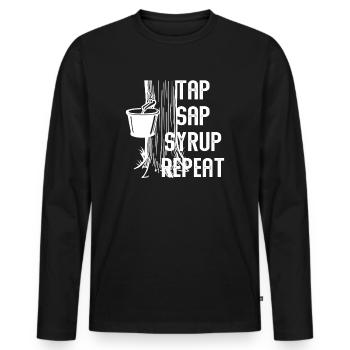 Ahornbaum-Essenz Männer Frauen Lustige Sugaring-Saison - Männer Premium Bio Langarmshirt - Schwarz - Vorne - Nico (187cm)