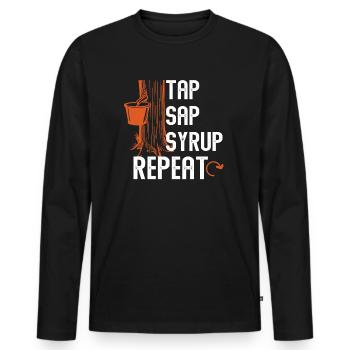 Ahornbaum-Essenz Männer Frauen Lustige Sugaring-Saison - Männer Premium Bio Langarmshirt - Schwarz - Vorne - Nico (187cm)