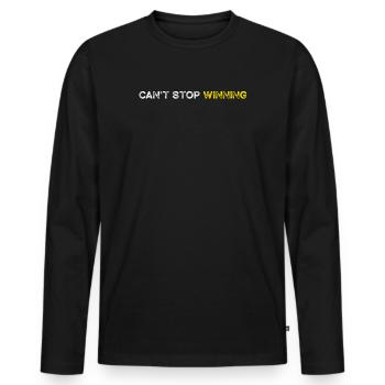 Can’t Stop Winning Lottery Winner Vibes - T-shirt manches longues Premium bio Homme - noir - Devant - Nico (187cm)