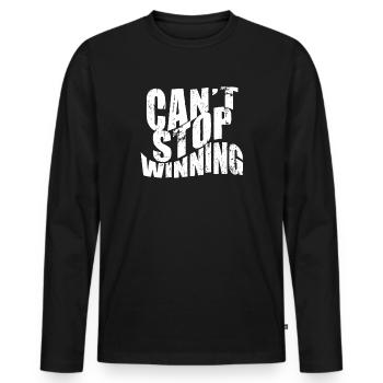 Can’t Stop Winning Lottery Winner Vibes - T-shirt manches longues Premium bio Homme - noir - Devant - Nico (187cm)