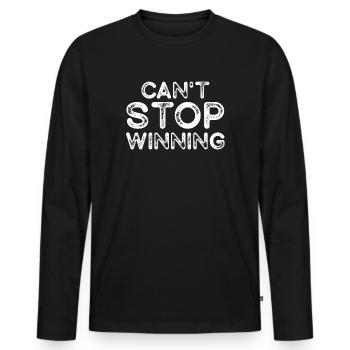 Can’t Stop Winning Lottery Winner Vibes - T-shirt manches longues Premium bio Homme - noir - Devant - Nico (187cm)