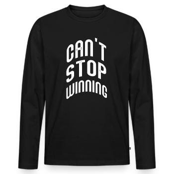 Ich kann nicht aufhören, Lottogewinner-Vibes zu gewinnen - Männer Premium Bio Langarmshirt - Schwarz - Vorne - Nico (187cm)