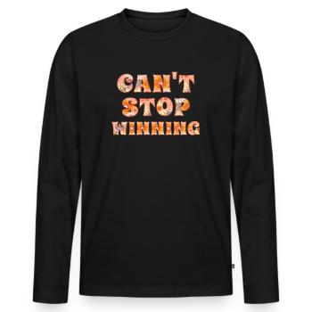 Can’t Stop Winning Lottery Winner Vibes - T-shirt manches longues Premium bio Homme - noir - Devant - Nico (187cm)