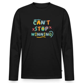Can’t Stop Winning Lottery Winner Vibes - T-shirt manches longues Premium bio Homme - noir - Devant - Nico (187cm)
