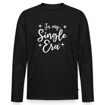 In My Single Era Funny Single Life - Men's Premium Organic Long Sleeve Shirt - black - Front - Nico (187cm)