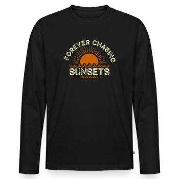 Forever Chasing Sunsets Retro Summer Vacation - Men's Premium Organic Long Sleeve Shirt - black - Front - Nico (187cm)
