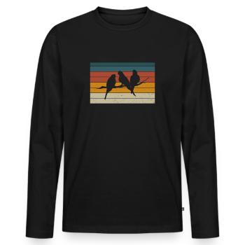 Bird Watching Birder Ornithologist Bird Lover - Men's Premium Organic Long Sleeve Shirt - black - Front - Nico (187cm)