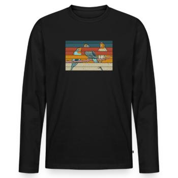 Bird Watching Birder Ornithologist Bird Lover - Men's Premium Organic Long Sleeve Shirt - black - Front - Nico (187cm)