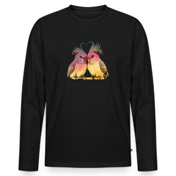 Bird Watching Birder Ornithologist Bird Lover - Men's Premium Organic Long Sleeve Shirt - black - Front - Nico (187cm)