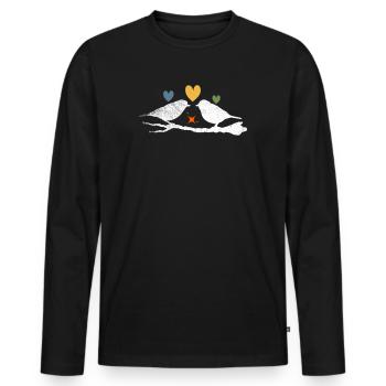 Bird Watching Birder Ornithologist Bird Lover - Men's Premium Organic Long Sleeve Shirt - black - Front - Nico (187cm)