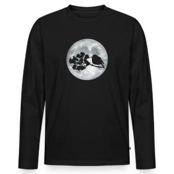 Bird Watching Birder Ornithologist Bird Lover - Men's Premium Organic Long Sleeve Shirt - black - Front - Nico (187cm)